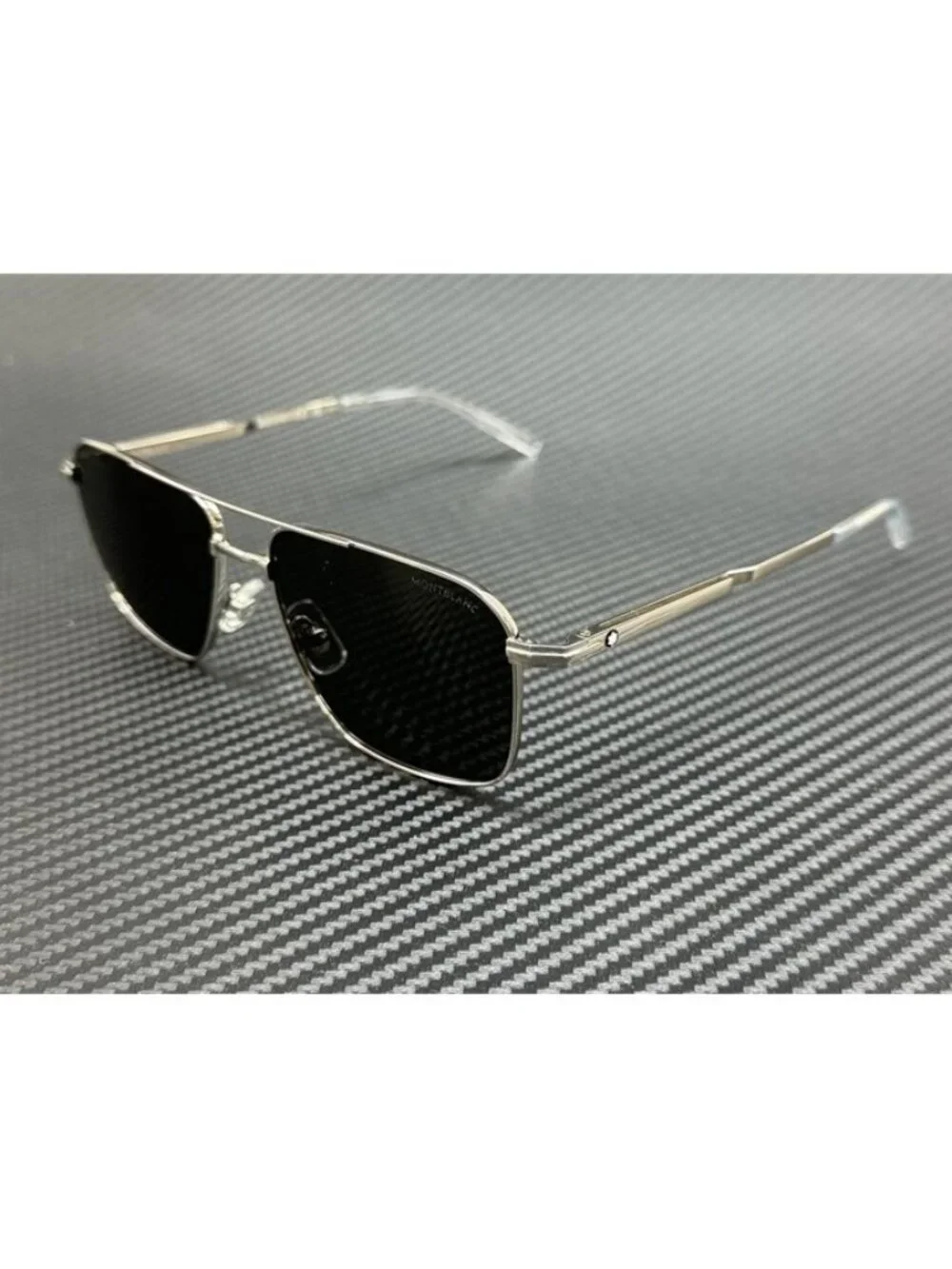 New Montblanc Men Silver Sunglasses 56-16-145